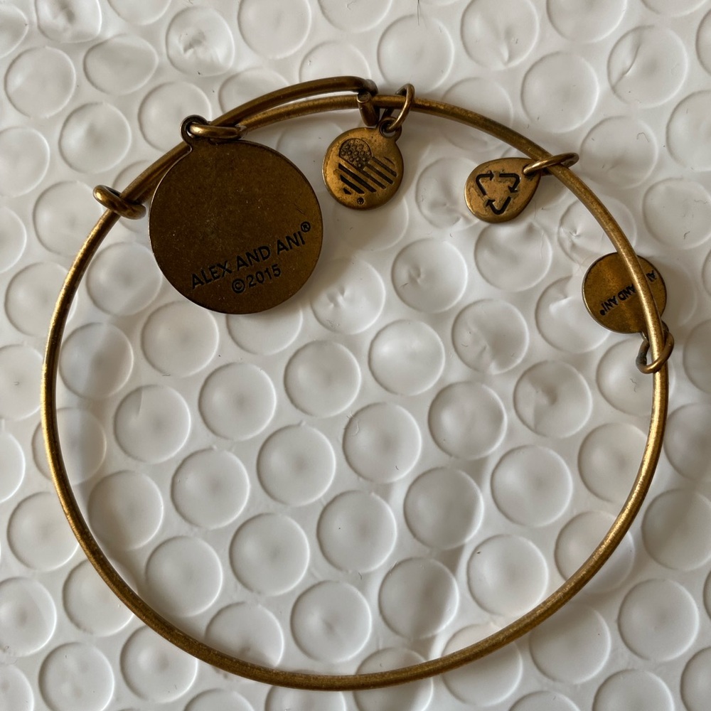 Gold Charm Bangle Bracelet - Picture 3 of 3